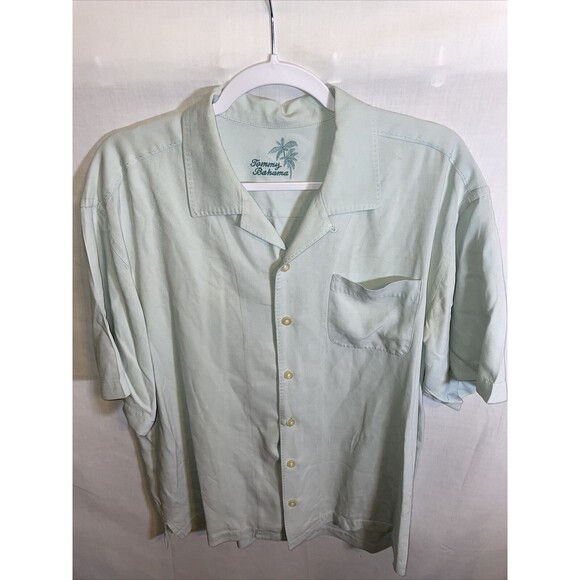 Tommy Bahama Casual Shirt Men’s Size Large Mint Green Short Sleeve Button Up - Picture 1 of 12
